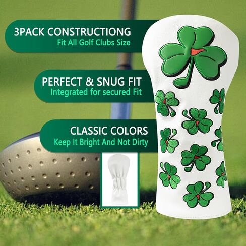 Golf Club Covers Clover Club Covers Fairway Wood Club Covers Hybrid Club Covers Leather Mallet Putter Covers Blade Club Covers Golf Club Covers Suitable for Most Brands in Saudi Arabia