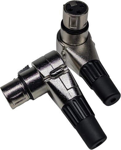 2-Pcs 3-PIN XLR Female Adjustable Right Angle Adapter, 7 Position XLR Plug, 3 Pin Mic Microphone Speaker Audio Cable Connector, 3-PIN-XLR-Female-2-Pcs in Kuwait