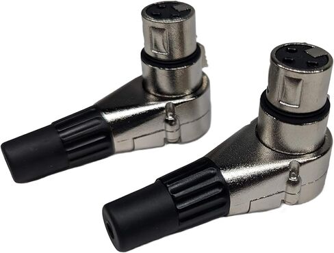 2-Pcs 3-PIN XLR Female Adjustable Right Angle Adapter, 7 Position XLR Plug, 3 Pin Mic Microphone Speaker Audio Cable Connector, 3-PIN-XLR-Female-2-Pcs in Kuwait