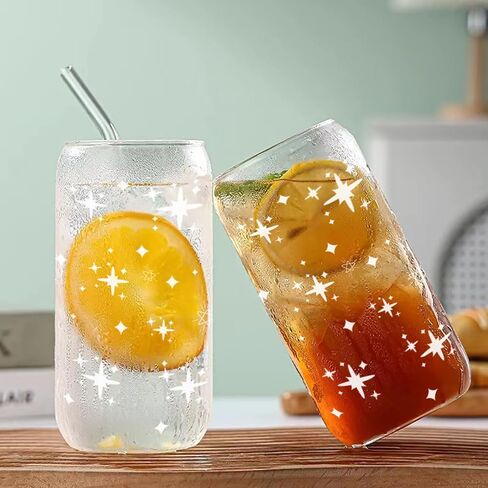 أكواب زجاجية مع أغطية وقش 1 حصص ، فنجان قهوة زجاجي ، كوب زجاجي مع غطاء للقهوة المثلجة ، عصير ، كوكتيل ، بيرة ، ويسكي ، صودا ، ماتشا ، كوب زجاجي 16 أوقية مع غطاء الخيزران ، 1 فرشاة in Saudi Arabia