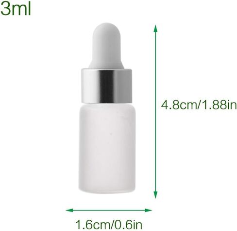 Enslz 15pcs 3ml Mini Empty Frosted Essential Oil Glass Dropper bottle Reusable Bottles Vial Nasal Oil dropper refillable bottle with Metal Screw Mouth lid&rubber Bulb (3ml, Gold) in Saudi Arabia