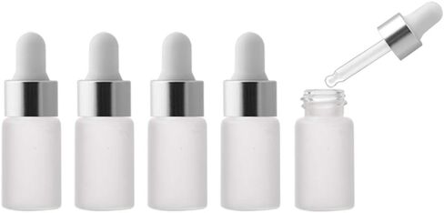 Enslz 15pcs 3ml Mini Empty Frosted Essential Oil Glass Dropper bottle Reusable Bottles Vial Nasal Oil dropper refillable bottle with Metal Screw Mouth lid&rubber Bulb (3ml, Gold) in Saudi Arabia