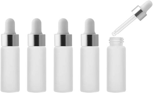 Enslz 15pcs 3ml Mini Empty Frosted Essential Oil Glass Dropper bottle Reusable Bottles Vial Nasal Oil dropper refillable bottle with Metal Screw Mouth lid&rubber Bulb (3ml, Gold) in Saudi Arabia