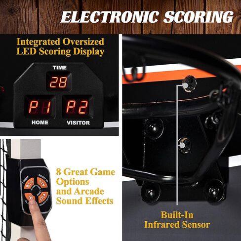 Barrington Billiards Multiple Styles Urban Arcade Collection Basketball Games with Accessories, Perfect for Family Game Rooms in Saudi Arabia