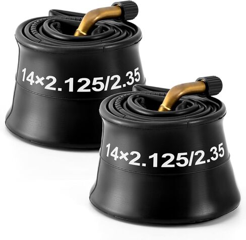 14 /16x 2.125-2.35 Bike Inner Tube - Heavy-Duty Tubes with Metal Bent Valve, 14 /16x 2.125 inch Tube with Angled Valve Stem for Electric Scooters E-Bike and 14/16 Inch Bike in Saudi Arabia