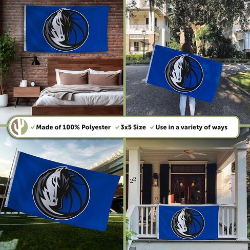 Desert Cactus Dallas Mavericks DM Flag - 3 x 5 Feet Mavericks Banner, Indoor/Outdoor Durable Fabric, 100% Polyester Design (Style M) in Saudi Arabia