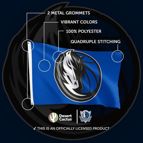 Desert Cactus Dallas Mavericks DM Flag - 3 x 5 Feet Mavericks Banner, Indoor/Outdoor Durable Fabric, 100% Polyester Design (Style M) in Saudi Arabia