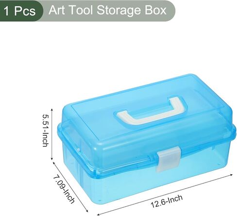 yokive art supply storage storage ، صندوق تخزين للأدوات الفنية مربع 3-tray Craft Box Supplies منظم مع مشبك مقبض لطلاءات فرش ، Green trans in Kuwait