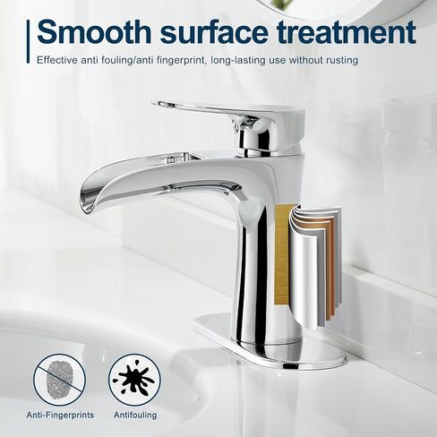 VOTON Black Bathroom Faucets Single Handle Waterfall Sink Faucet One Hole or Three Holes with Deck Mount Vanity Farmhouse RV Vessel Basin Faucet in Saudi Arabia
