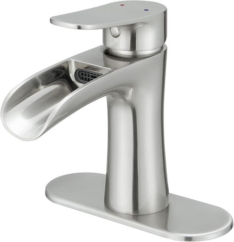 VOTON Black Bathroom Faucets Single Handle Waterfall Sink Faucet One Hole or Three Holes with Deck Mount Vanity Farmhouse RV Vessel Basin Faucet in Saudi Arabia