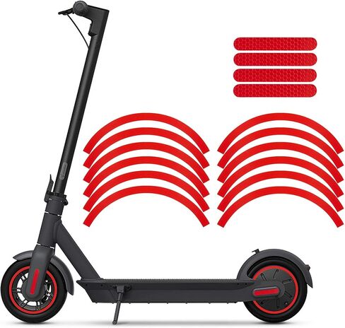 TOMALL Waterproof Reflective Wheel Stickers Self-Adhesive Warning Strip Compatible with Max G30 Electric Scooter in Saudi Arabia