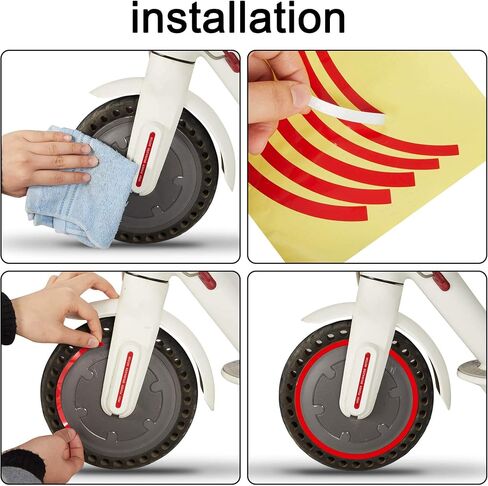 TOMALL Waterproof Reflective Wheel Stickers Self-Adhesive Warning Strip Compatible with Max G30 Electric Scooter in Saudi Arabia