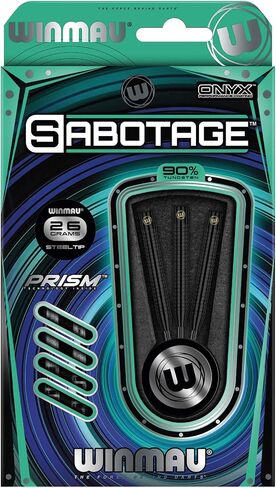 Winmau Sabotage Onyx 24g Tungsten Steeltip Darts Set with Prism Flights and Shafts (Stems) in Saudi Arabia