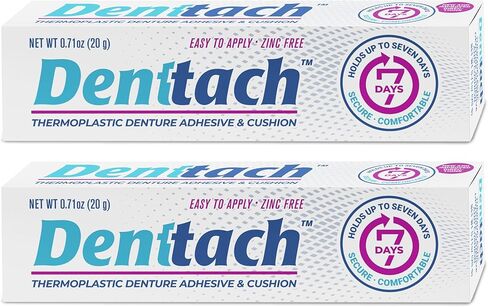 Denttach Denture Adhesive, Thermoplastic Denture Adhesive, Cushion, Reliner for Upper and Lower Dentures, Comfortable, Secure Denture Grip for Up to 7 Days, Non Glue, Zinc Free in Kuwait