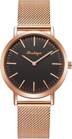 BOSHIYA Watches for Women Stretch Band 30mm Watch Ladies Analog Quartz Stainless Steel Expansion Band Watchs Waterproof Wristwatch for Small Wrist Silver Gold in Kuwait