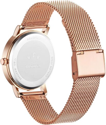 BOSHIYA Watches for Women Stretch Band 30mm Watch Ladies Analog Quartz Stainless Steel Expansion Band Watchs Waterproof Wristwatch for Small Wrist Silver Gold in Kuwait