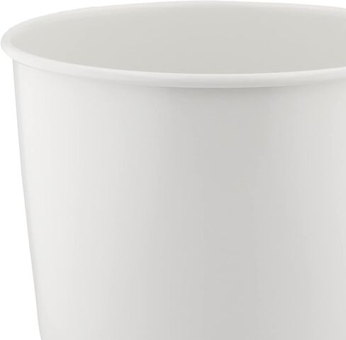 iDesign York Wastebasket, Metal Small Round Vintage Trash Can for Bathroom, Bedroom, Dorm, College, Office, 8.5" x 8.5" x 9.75", White and Chrome in Saudi Arabia