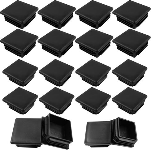 20 Pack End Cap Square Tubing Black Plastic Plug, for End Caps for Metal Tubing, Chair Leg Inserts for Metal Legs 2 Sizes (1'' Inch 0.75'' Inch) in Kuwait