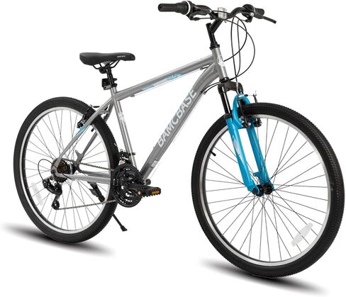 HH HILAND 26 27.5 Inch Mountain Bike, Mens Womens MTB with 21 Speeds, High-Tensile Steel Frame, V Brake, Hardtail Bicycle for Adults Black in Saudi Arabia