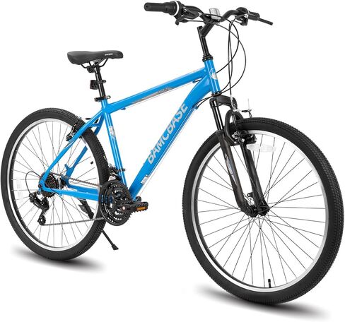 HH HILAND 26 27.5 Inch Mountain Bike, Mens Womens MTB with 21 Speeds, High-Tensile Steel Frame, V Brake, Hardtail Bicycle for Adults Black in Saudi Arabia