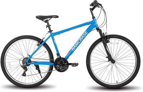HH HILAND 26 27.5 Inch Mountain Bike, Mens Womens MTB with 21 Speeds, High-Tensile Steel Frame, V Brake, Hardtail Bicycle for Adults Black in Saudi Arabia