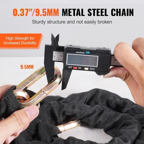 VEVOR Bike Chain Lock, 3.94 Ft Combination Bicycle Chain Lock with 3 Keys, Heavy Duty Anti-Theft High Security Bike Locks, Perfect for Bike, Motorcycle, Scooter, Bicycle, Door, Fence or Gate, 10mm in Saudi Arabia