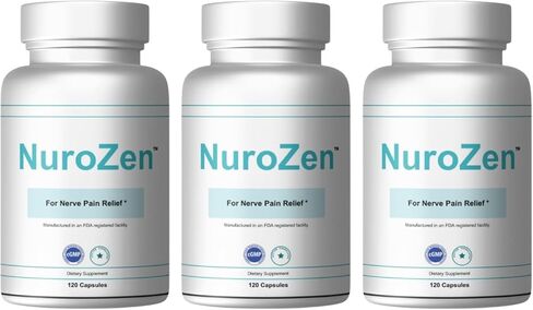 NuroZen 120 Count Nerve Support with MSM, Alpha Lipoic Acid, B Vitamins & Turmeric - USA Made, GMP in Saudi Arabia