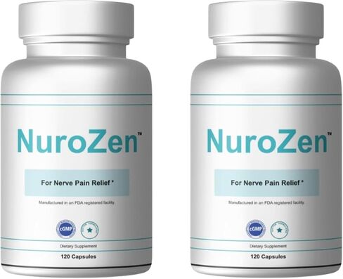 NuroZen 120 Count Nerve Support with MSM, Alpha Lipoic Acid, B Vitamins & Turmeric - USA Made, GMP in Saudi Arabia