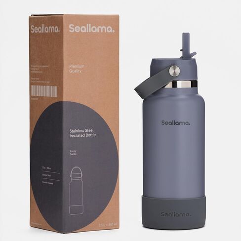 Stainless Steel Wide Mouth Water Bottle - 2 Lids (Flex Straw Lid) and Double-Wall Vacuum Insulation - Leak Proof, BPA-Free, for Travel, Sports, School, and Car (Clay, 32 oz) in Saudi Arabia