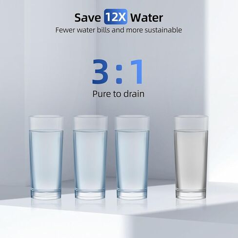 800GPD Reverse Osmosis Water Filter Under Sink, MlZUDO Megaflo Mini 8 Stage Tankless RO Water Filtration System, 3-Year RO Life, 3:1 Pure to Drain, Fast Flow, NSF/ANSI Certified, Reduce TDS/Fluoride in Kuwait