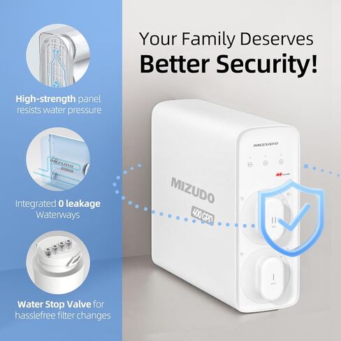 800GPD Reverse Osmosis Water Filter Under Sink, MlZUDO Megaflo Mini 8 Stage Tankless RO Water Filtration System, 3-Year RO Life, 3:1 Pure to Drain, Fast Flow, NSF/ANSI Certified, Reduce TDS/Fluoride in Kuwait