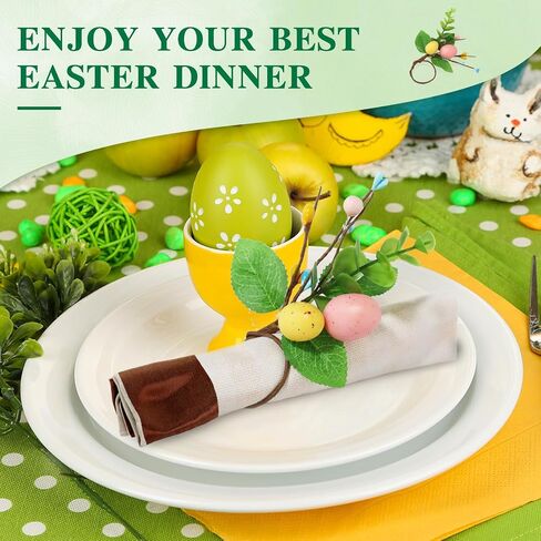 Christmas Napkin Rings Set of 6 Handmade with Red Berry for Table Setting, Cloth Napkin Holders with Artificial Green Leaves, Dining Table Decor for Christmas Thanksgiving Holiday Party in Saudi Arabia