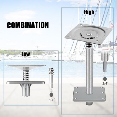 Marine-Grade Boat Seat Pin Mount,Swivel Base for 3/4" Pin,Shock-Absorbing Pedestal,Easy Install for Pontoon, Fishing, Jon, Bass Boats (1 Pack) in Saudi Arabia