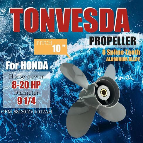 OEM Upgrade Aluminum Outboard Boat Propeller for Honda Engines 8 Spline Tooth 8-20 HP (9 1/4x9) in Saudi Arabia