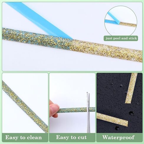 GORGECRAFT 6.56Ys Caulk Strip 1/3" Self Adhesive Black Bathroom Corner Ceramic Tile Caulking Gap Tape Moulding Trim Strips Decorative Sealing Sealant Edging Tape for Stove Sink Toilet Bathtub Wall in Saudi Arabia