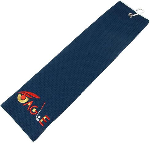Golden Eagle Tri-fold Microfiber Waffle Golf Towel with Clip 16"X21" (Lime) in Saudi Arabia