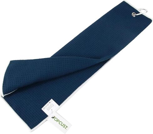 Golden Eagle Tri-fold Microfiber Waffle Golf Towel with Clip 16"X21" (Lime) in Saudi Arabia