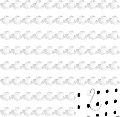 Pegboard Hook Locks,80Pcs Silicone Peg Hook Stoppers Clips for Stopping Hooks from Falling Off for 1/4 Inch Peg Board Push Pin Tool Organizer Peg Locks Round Holes (Black) in Saudi Arabia