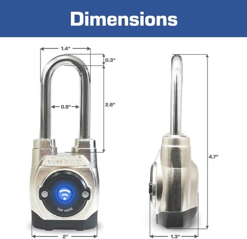 eGeeTouch 5th GEN Outdoor Smart Padlock – (Single, Short Shackle) Keyless Bluetooth & NFC Lock, Durable Weatherproof Security for Sheds, Gates, Bikes - Convenient App Control & Enhanced Safety in Saudi Arabia