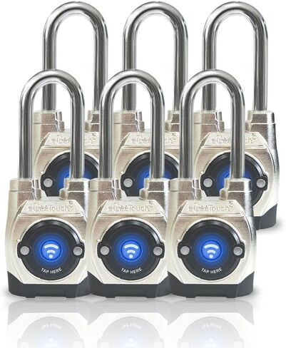 eGeeTouch 5th GEN Outdoor Smart Padlock – (Single, Short Shackle) Keyless Bluetooth & NFC Lock, Durable Weatherproof Security for Sheds, Gates, Bikes - Convenient App Control & Enhanced Safety in Saudi Arabia