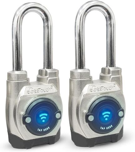 eGeeTouch 5th GEN Outdoor Smart Padlock – (Single, Short Shackle) Keyless Bluetooth & NFC Lock, Durable Weatherproof Security for Sheds, Gates, Bikes - Convenient App Control & Enhanced Safety in Saudi Arabia