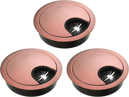 uxcell 3Pcs Cable Hole Cover, 2-1/8" Zinc Alloy Desk Wire Cord Cable Grommets Hole Cover for Office PC Desk Cable Cord Organizer, Black in Saudi Arabia