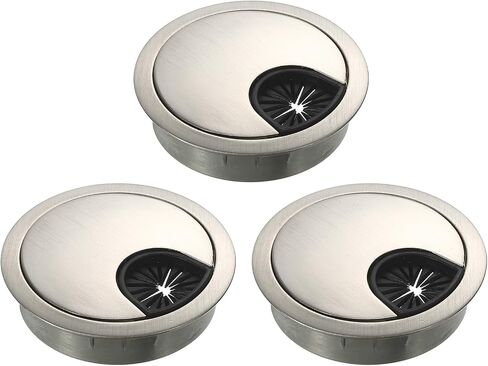 uxcell 3Pcs Cable Hole Cover, 2-1/8" Zinc Alloy Desk Wire Cord Cable Grommets Hole Cover for Office PC Desk Cable Cord Organizer, Black in Saudi Arabia