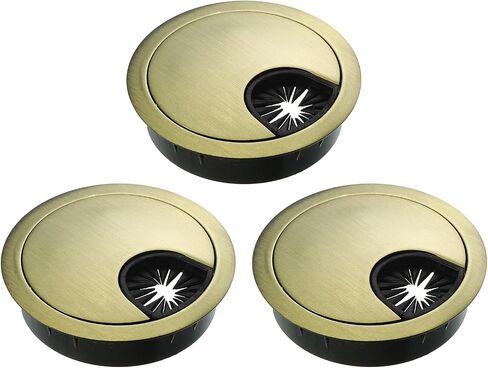 uxcell 3Pcs Cable Hole Cover, 2-1/8" Zinc Alloy Desk Wire Cord Cable Grommets Hole Cover for Office PC Desk Cable Cord Organizer, Black in Saudi Arabia