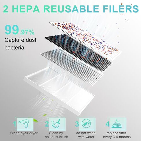 L'UGX 30Pcs Nail Dust Collector Filter Papers for L'UGX Professional Rechargeable Nail Dust Vacuum Machine LG618S in Saudi Arabia