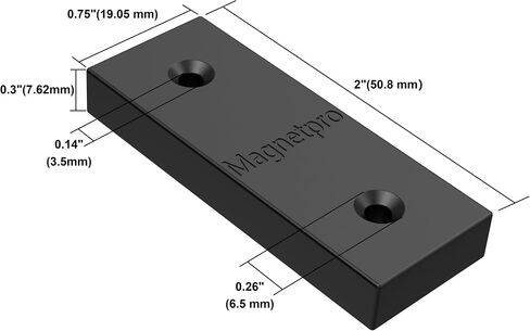Magnetpro PP Coated Rectangular Magnets 20 LB Force Size 2" x 0.75" x 0.3", Food-Grade Shell, Rust-Proof and Waterproof, Multi-Purpose Magnets for Home for Outdoor Pack of 4 in Saudi Arabia