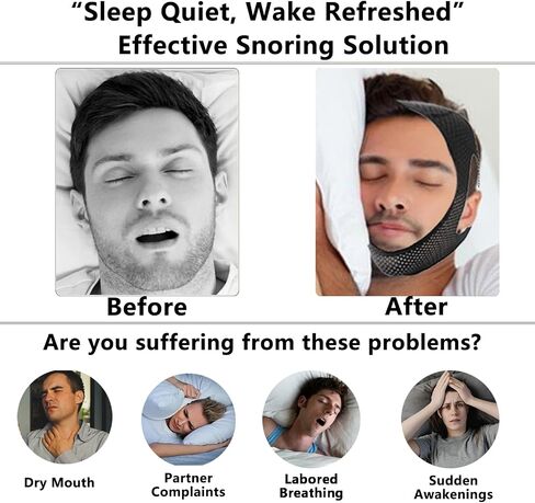 Anti Snoring Devices, Chin Strap for Sleeping, Double Adjustable Chin Straps for Men and Women, Stop Snoring Solution, Comfortable Chin Strap in Saudi Arabia