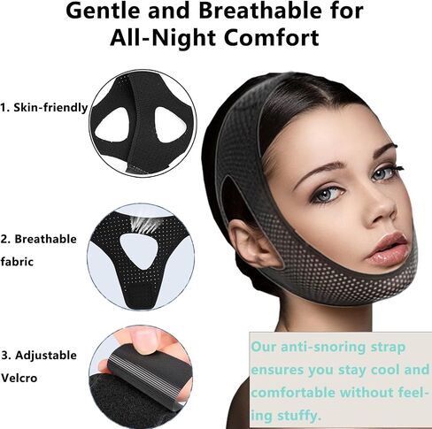 Anti Snoring Devices, Chin Strap for Sleeping, Double Adjustable Chin Straps for Men and Women, Stop Snoring Solution, Comfortable Chin Strap in Saudi Arabia