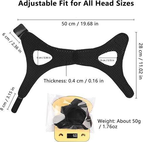 Anti Snoring Devices, Chin Strap for Sleeping, Double Adjustable Chin Straps for Men and Women, Stop Snoring Solution, Comfortable Chin Strap in Saudi Arabia