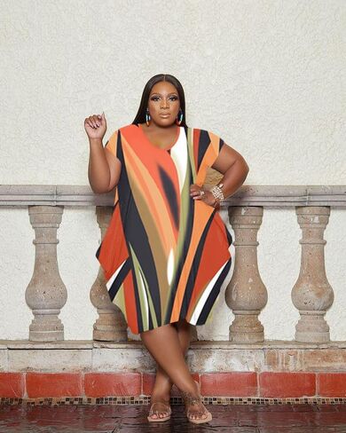 YeGine Oversize Tshirt Dress for Women Casual Plus Size Short Sleeves Midi Tunic Dresses with Pockets in Kuwait
